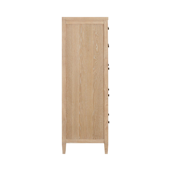 Bristol Park 40" Whitewashed Oak Wood 7-Drawer Chest
