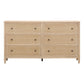 Bristol Park 62" Whitewashed Oak Wood 6-Drawer Dresser