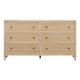 Bristol Park 62" Whitewashed Oak Wood 6-Drawer Dresser