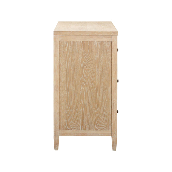 Bristol Park 62" Whitewashed Oak Wood 6-Drawer Dresser