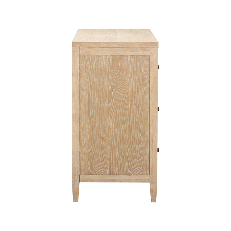 Bristol Park 62" Whitewashed Oak Wood 6-Drawer Dresser