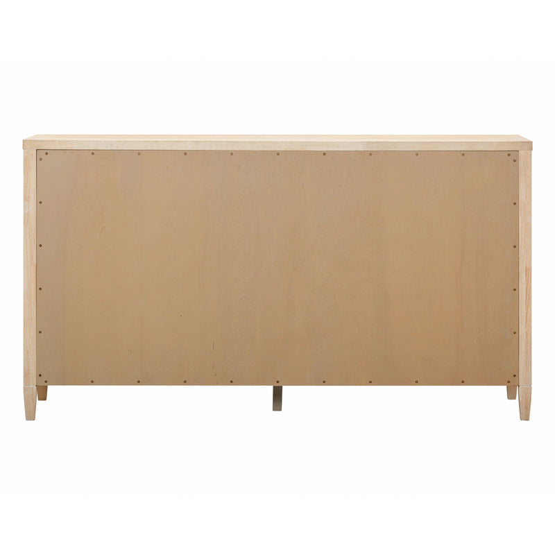 Bristol Park 62" Whitewashed Oak Wood 6-Drawer Dresser