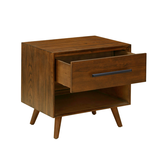 Emery 24" Walnut 1-Drawer Nightstand