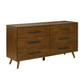Emery 62" Walnut 6-Drawer Dresser