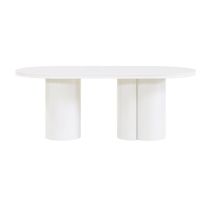 Elora 79" Lacquer Oval Dining Table - White