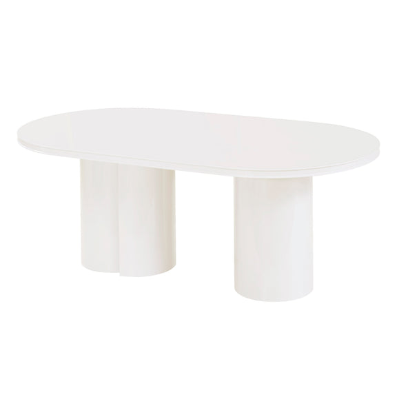 Elora 79" Lacquer Oval Dining Table - White