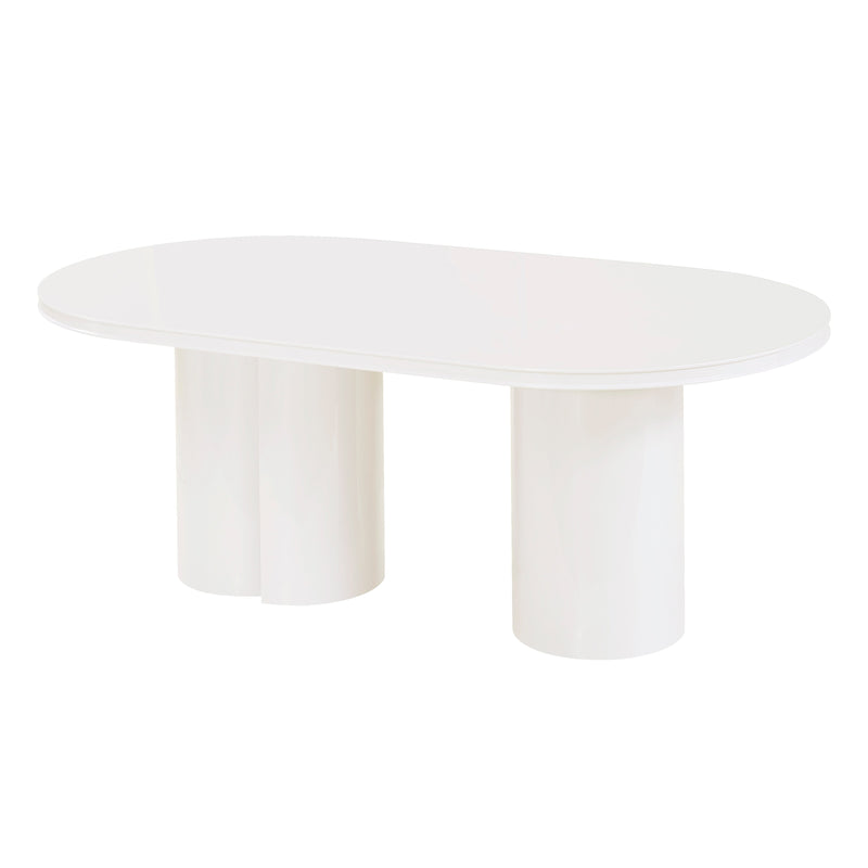 Elora 79" Lacquer Oval Dining Table - White