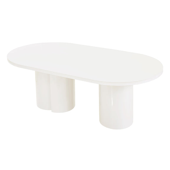 Elora 79" Lacquer Oval Dining Table - White