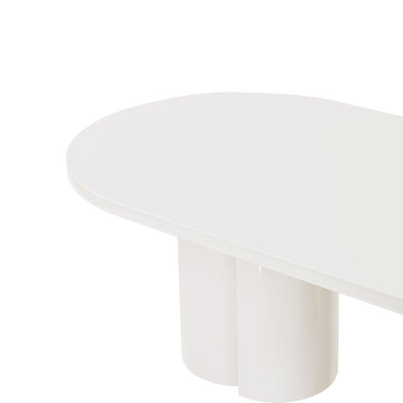 Elora 79" Lacquer Oval Dining Table - White
