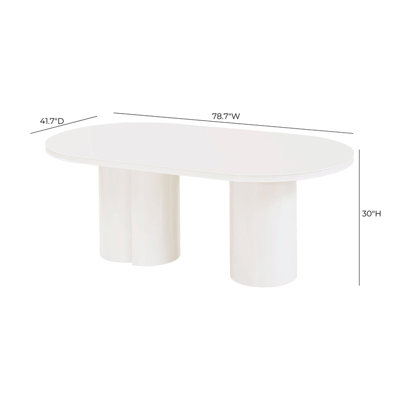 Elora 79" Lacquer Oval Dining Table - White