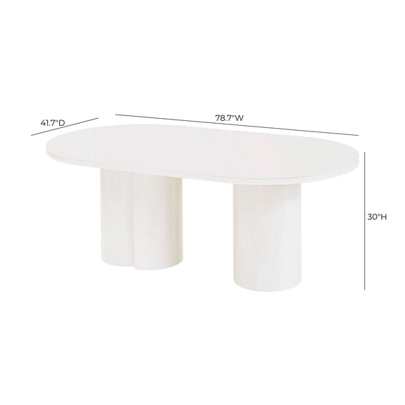 Elora 79" Lacquer Oval Dining Table - White