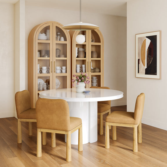 Elora 47" Lacquer Round Dining Table - White