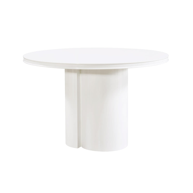 Elora 47" Lacquer Round Dining Table - White