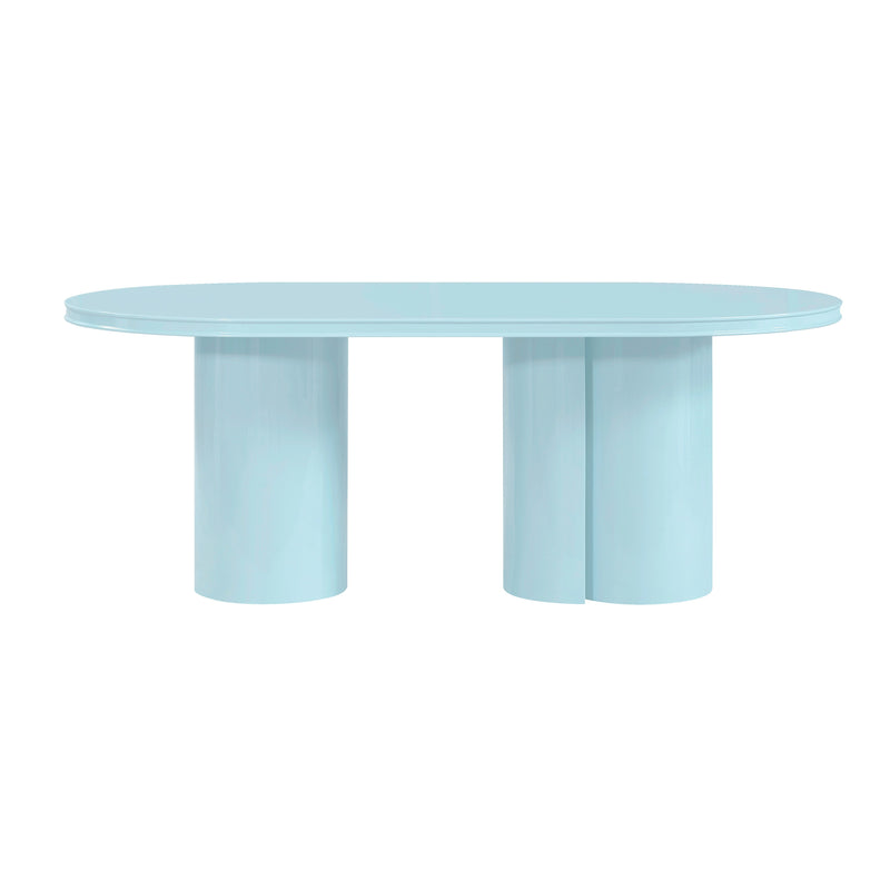 Elora 79" Lacquer Oval Dining Table - Blue