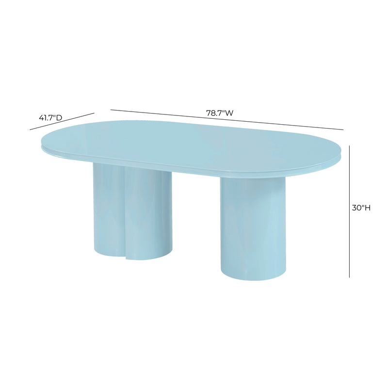 Elora 79" Lacquer Oval Dining Table - Blue