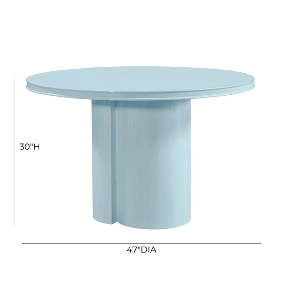 Elora 47" Lacquer Round Dining Table - Blue