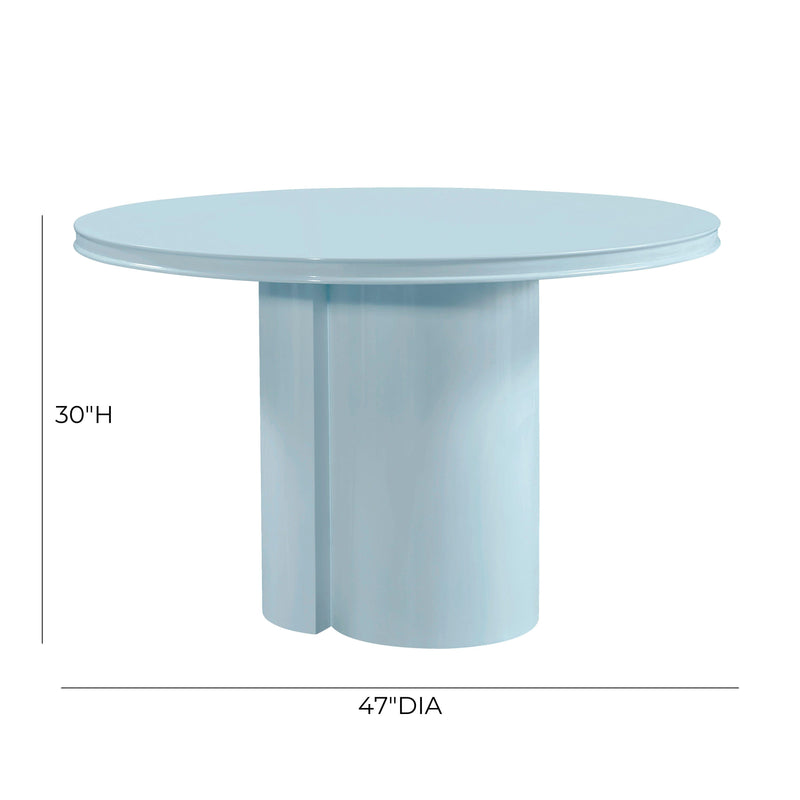 Elora 47" Lacquer Round Dining Table - Blue