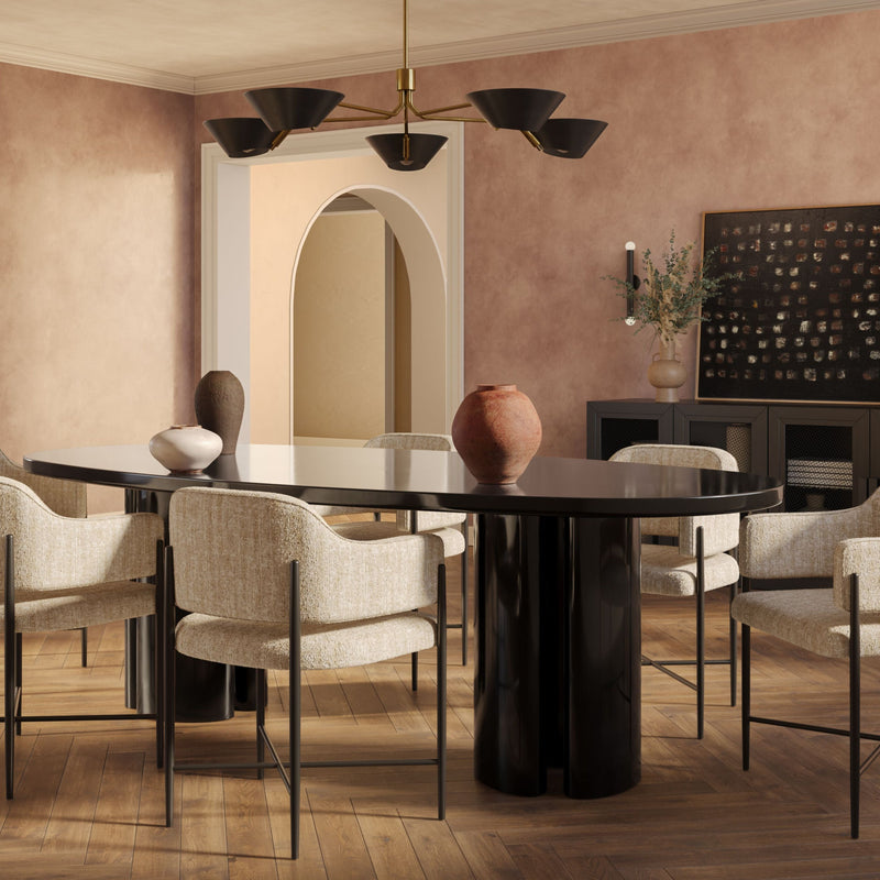 Zola 94.5" Lacquer Oval Dining Table - Black