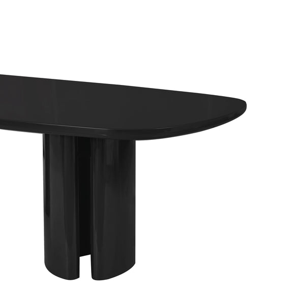 Zola 94.5" Lacquer Oval Dining Table - Black