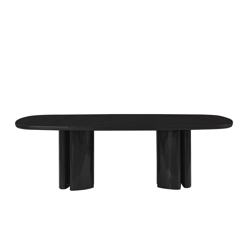 Zola 94.5" Lacquer Oval Dining Table - Black