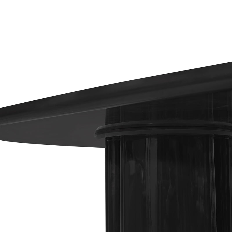 Zola 94.5" Lacquer Oval Dining Table - Black