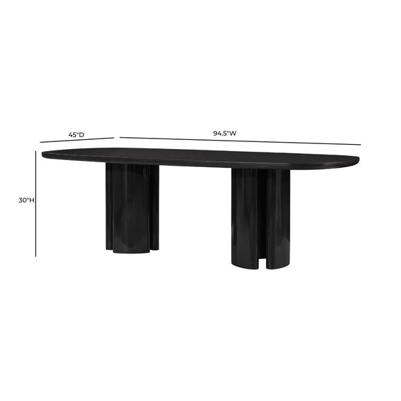 Zola 94.5" Lacquer Oval Dining Table - Black
