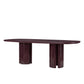 Zola 94.5" Lacquer Oval Dining Table - Burgundy