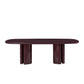 Zola 94.5" Lacquer Oval Dining Table - Burgundy