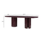 Zola 94.5" Lacquer Oval Dining Table - Burgundy