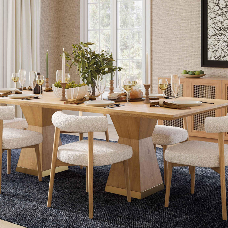 Nolan 98" Wood Rectangular Dining Table - Natural