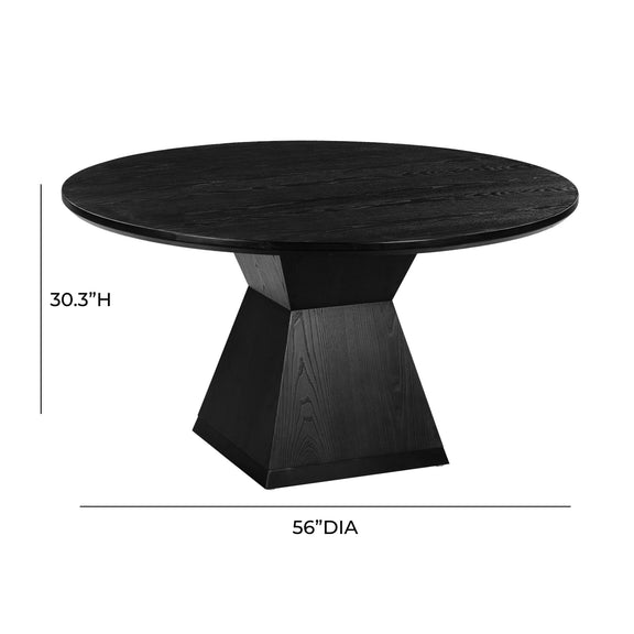 Nolan 56" Wood Round Dining Table - Black