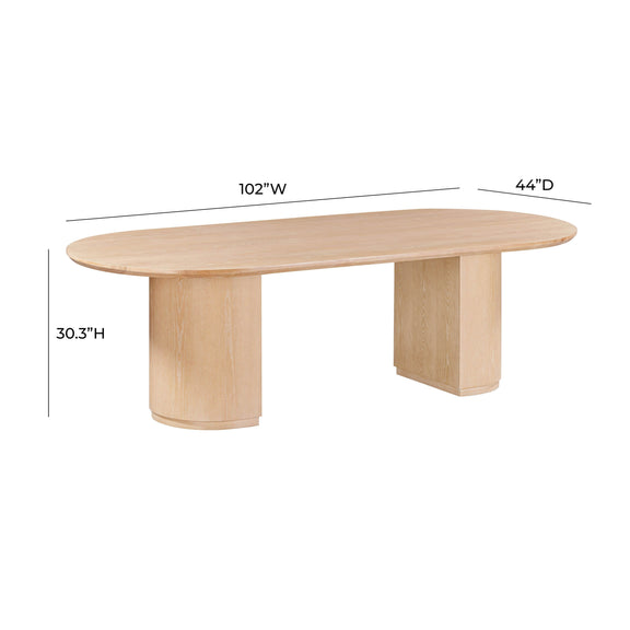 Marlow 102" Wood Oval Dining Table - Natural