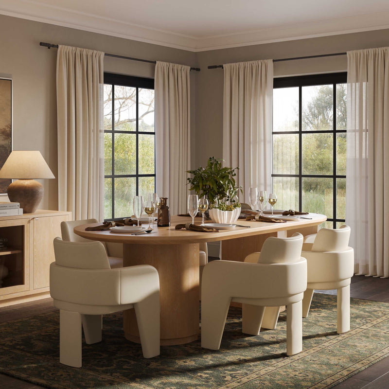 Marlow 102" Wood Oval Dining Table - Natural