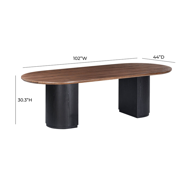 Marlow 102" Wood Oval Dining Table - Black