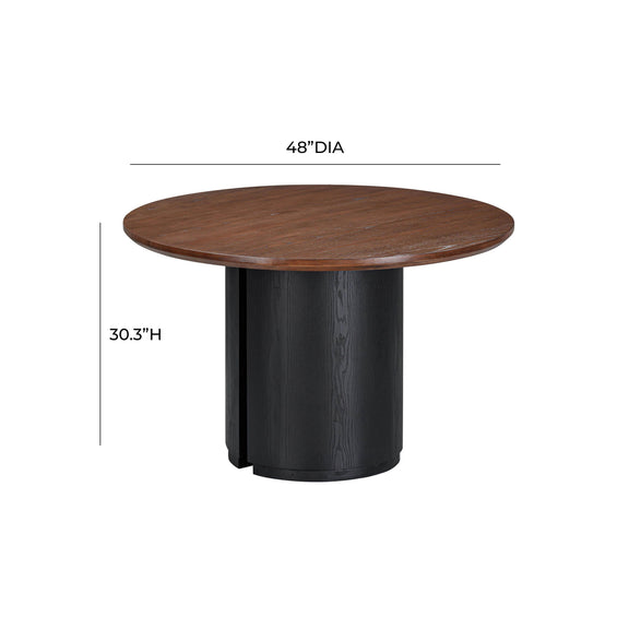 Marlow 48" Wood Round Dining Table - Black