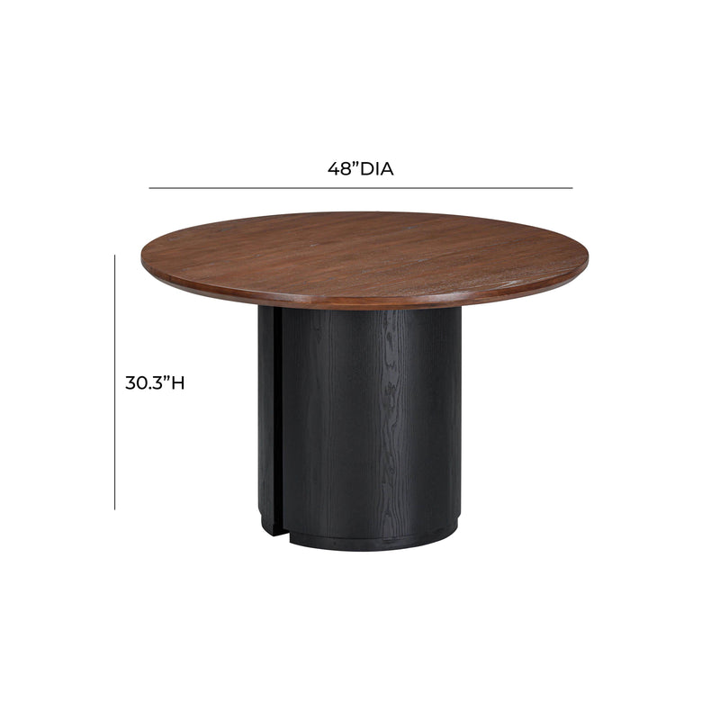 Marlow 48" Wood Round Dining Table - Black
