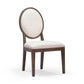 Mila Dark Brown and Beige Performance Fabric Dining Chair - Set of 2