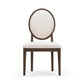 Mila Dark Brown and Beige Performance Fabric Dining Chair - Set of 2