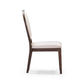 Mila Dark Brown and Beige Performance Fabric Dining Chair - Set of 2