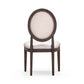 Mila Dark Brown and Beige Performance Fabric Dining Chair - Set of 2