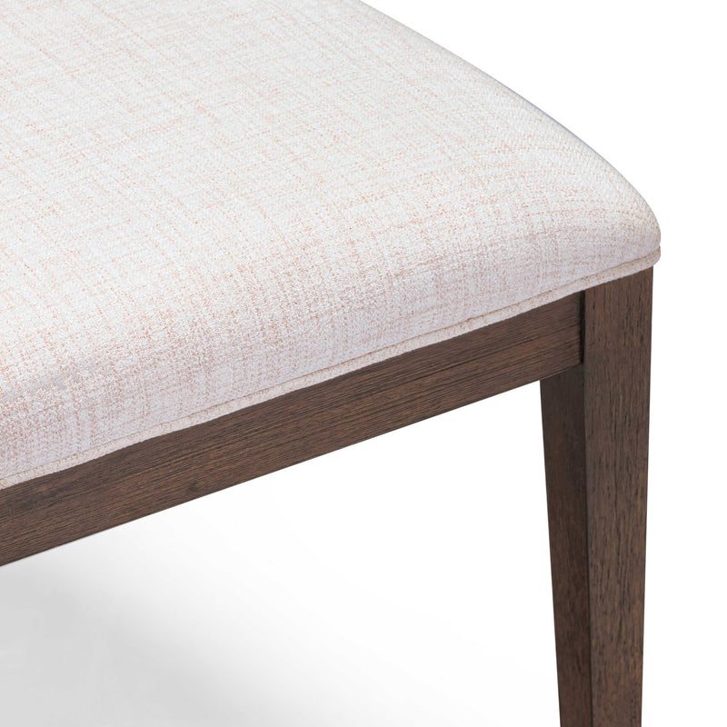 Mila Dark Brown and Beige Performance Fabric Dining Chair - Set of 2