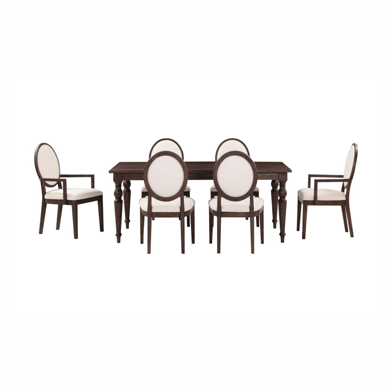 Mila Dark Brown and Beige Performance Fabric Dining Chair - Set of 2