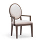 Mila Dark Brown and Beige Performance Fabric Dining Armchair