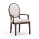 Mila Dark Brown and Beige Performance Fabric Dining Armchair