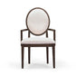 Mila Dark Brown and Beige Performance Fabric Dining Armchair