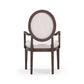 Mila Dark Brown and Beige Performance Fabric Dining Armchair