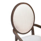 Mila Dark Brown and Beige Performance Fabric Dining Armchair