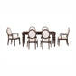 Mila Dark Brown and Beige Performance Fabric Dining Armchair