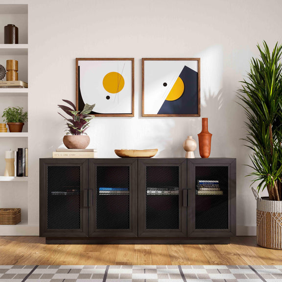 Nolan 72" Wood Console - Black