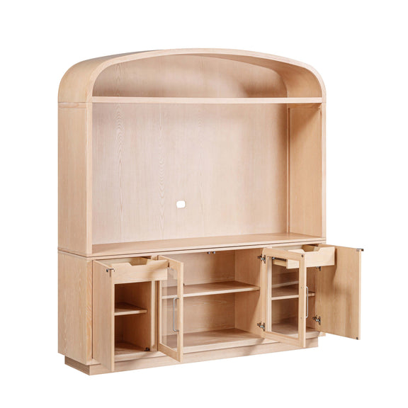 Marlow 77" Wood Entertainment Center - Natural